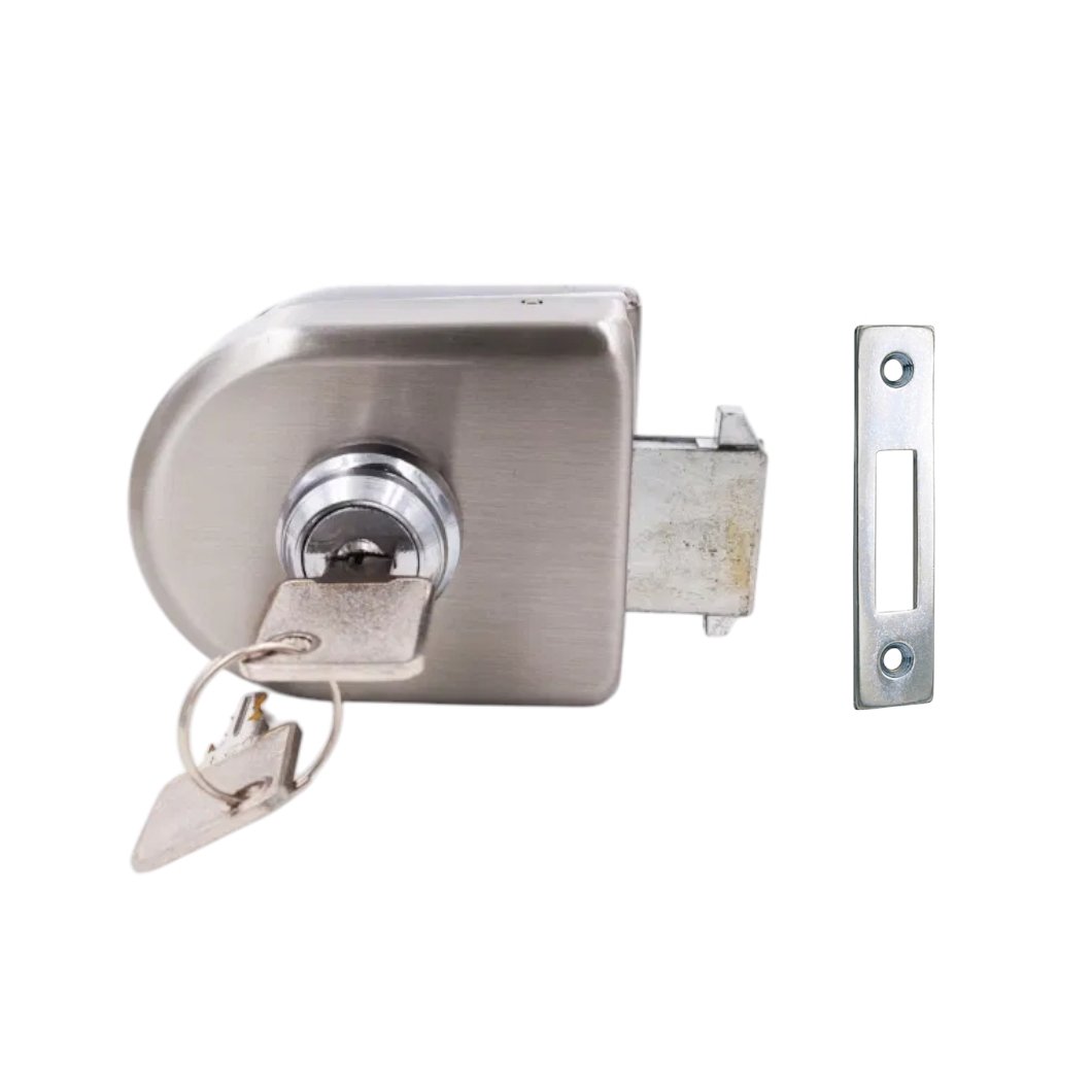 Wall To Glass Door Lock with Strike Plate (one Side Knob Only)